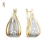 .Aretes en Oro de 14K, Oro Rosa, colores de baño en dos tonos