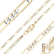 クラシック フィガロ リンク 14K ゴールド ツートン チェーン [細い 2mm-5mm]
