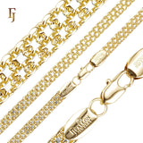 .Bismarck weaving anchor triple link 14K Gold, two tone chains