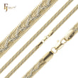 Flat Snake chains plated in 14K Gold, Rose Gold, two tone