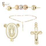 Collar Rosario Católico Virgen de Guadalupe Italiano bañado en Oro de 14K bicolor
