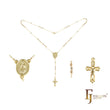 Italian Virgin of Guadalupe Catholic Rosary Necklace (Grooved Beads) plated in 14K Gold two tone