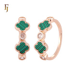 Double colorful lucky Clover 14K Gold, Rose Gold Rings