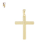 Textured Latin style 14K Gold Religious  Cross Pendant