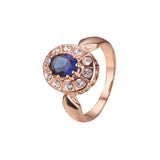 Anillos de halo de oro rosa