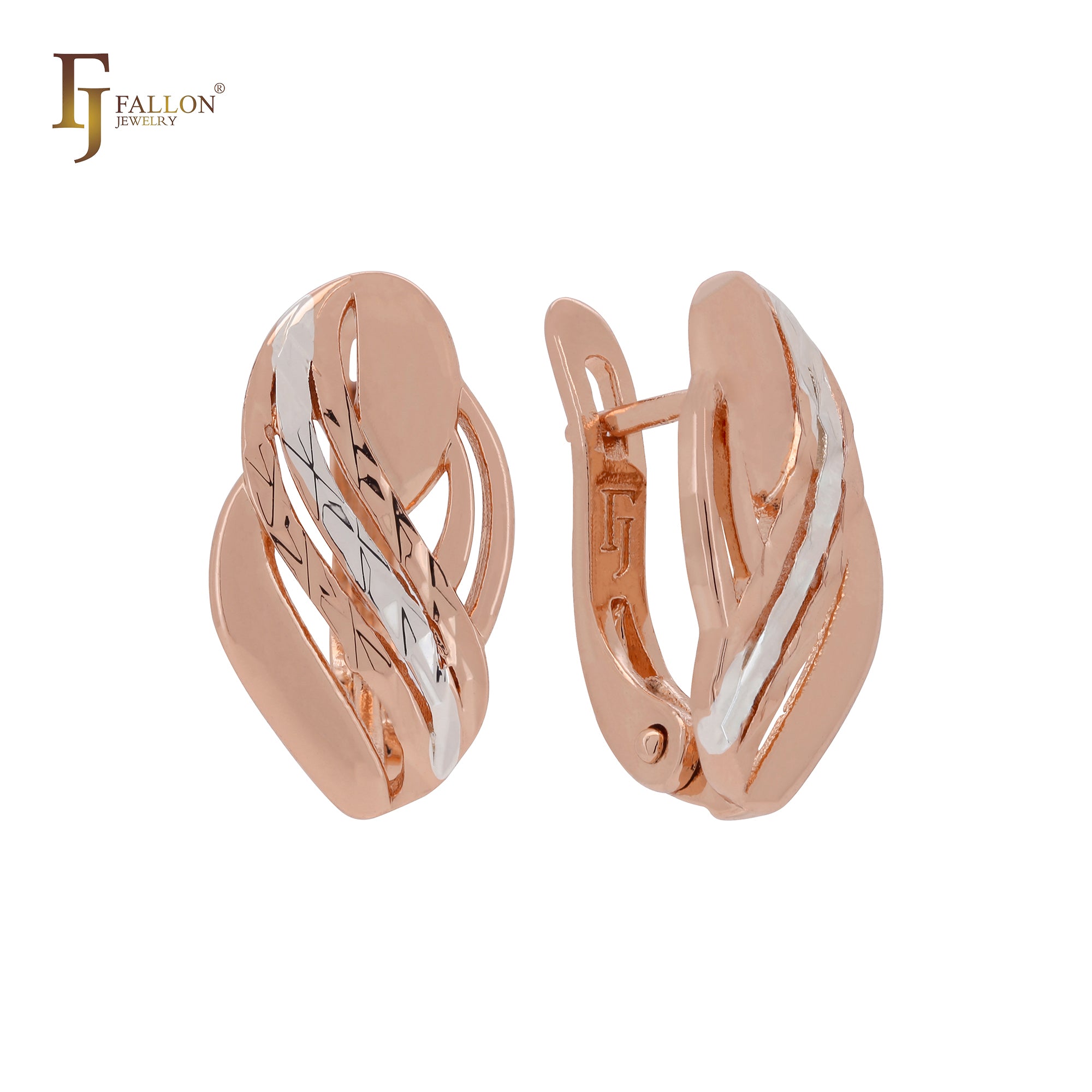 Двухцветные серьги-клипсы Thousand Rows Rose Gold