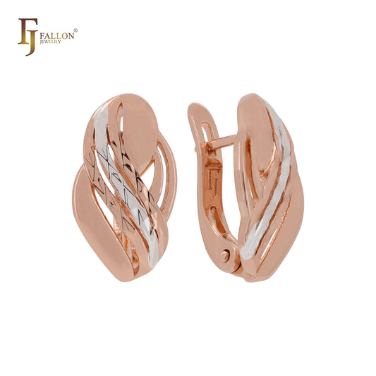 Двухцветные серьги-клипсы Thousand Rows Rose Gold