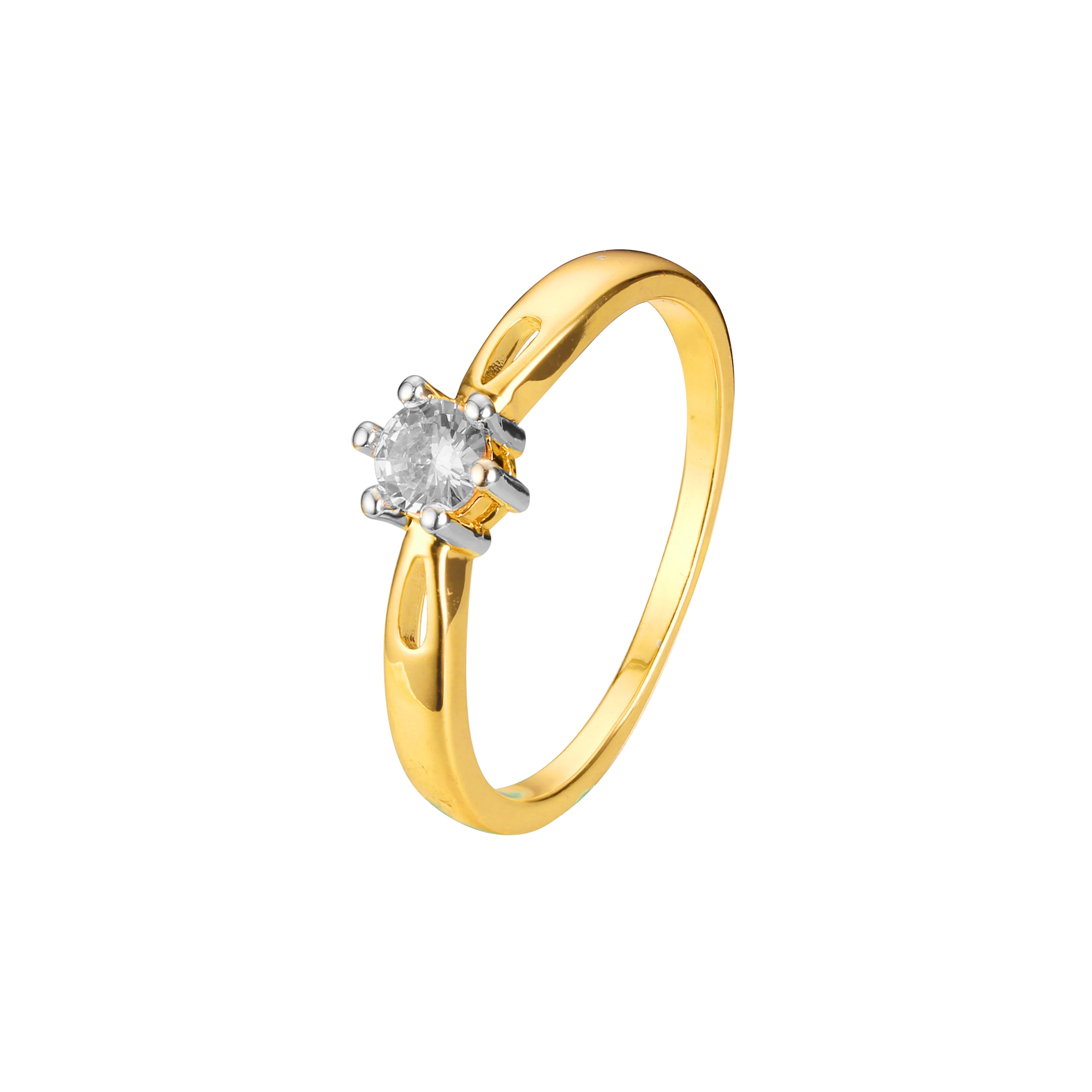 Anillos solitarios en Oro 18K, Oro Blanco, Oro Rosa, baño bicolor