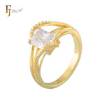 Anillos solitarios de oro rosa con circonitas coloridas