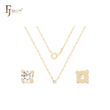 Collar de oro de 14 quilates con eslabones de clip y circonita blanca solitaria
