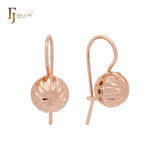 Серьги-крючки Lantern Wire Hook из розового золота с ромбовидной текстурой