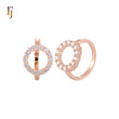 Halo white CZ circle Rose Gold Fashion Rings