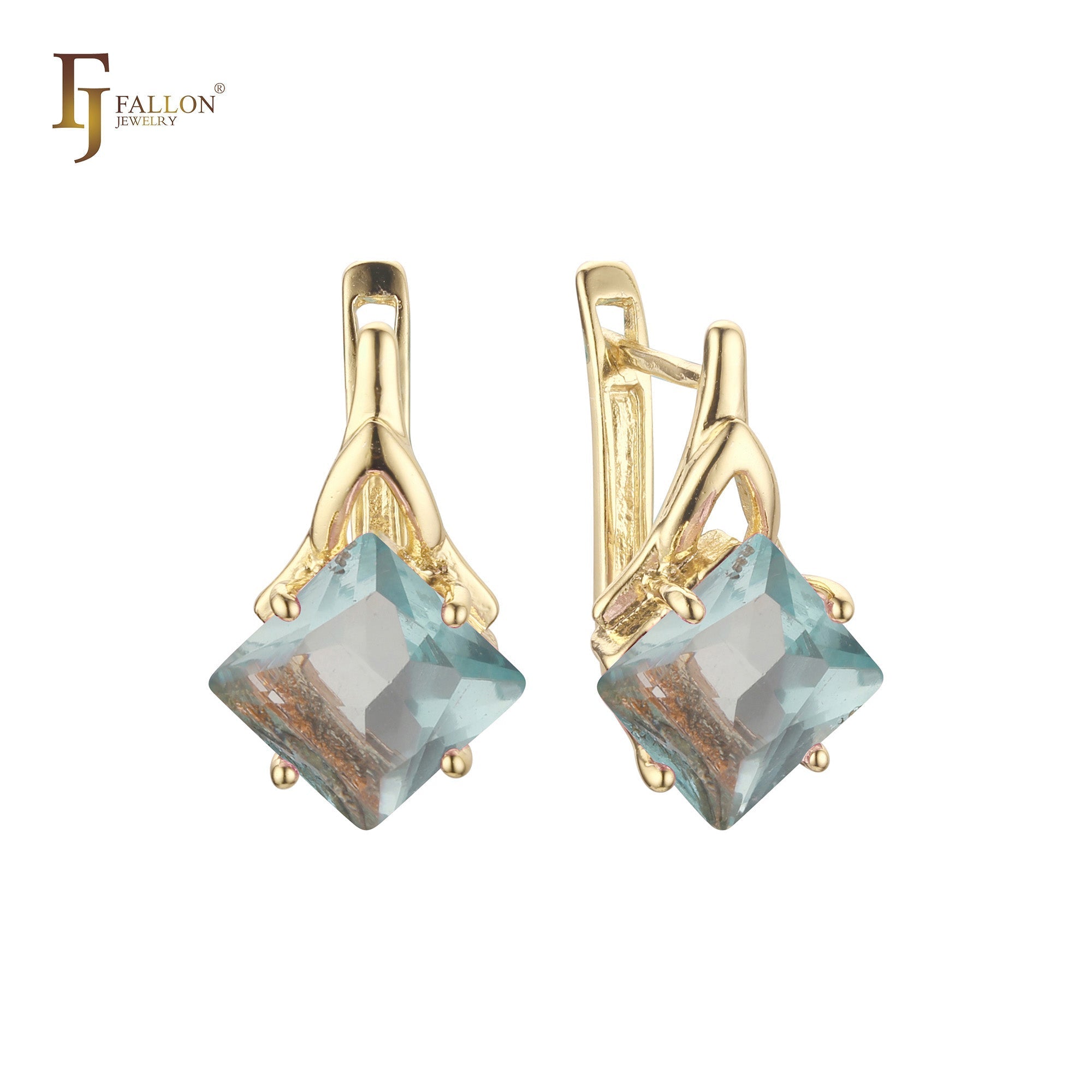 Aretes en Oro 14K, Oro Blanco, Baño en Oro Rosa colores