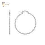 Серьги-кольца Rounded Alternative с веревочным узором 14K Gold, Rose Gold