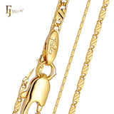 Цельные кованые цепи с улитковым звеном, покрытые 14-каратным золотом, розовым золотом, двухцветным золотом, белым золотом