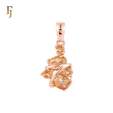 Colorful cluster CZs stones Rose Gold Pendant