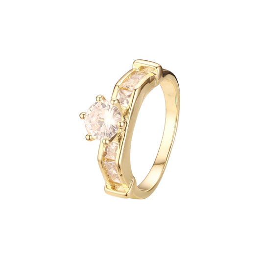 Anillos solitarios apilables con circonita blanca en oro de 18 quilates, oro blanco y colores chapados en oro de 14 quilates.