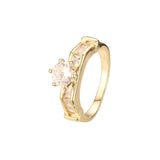 Anillos solitarios apilables con circonita blanca en oro de 18 quilates, oro blanco y colores chapados en oro de 14 quilates.