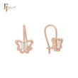 Детские серьги-крючки Mia's Butterfly Rose Gold в двухцветном исполнении