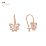 Детские серьги-крючки Mia's Butterfly Rose Gold в двухцветном исполнении