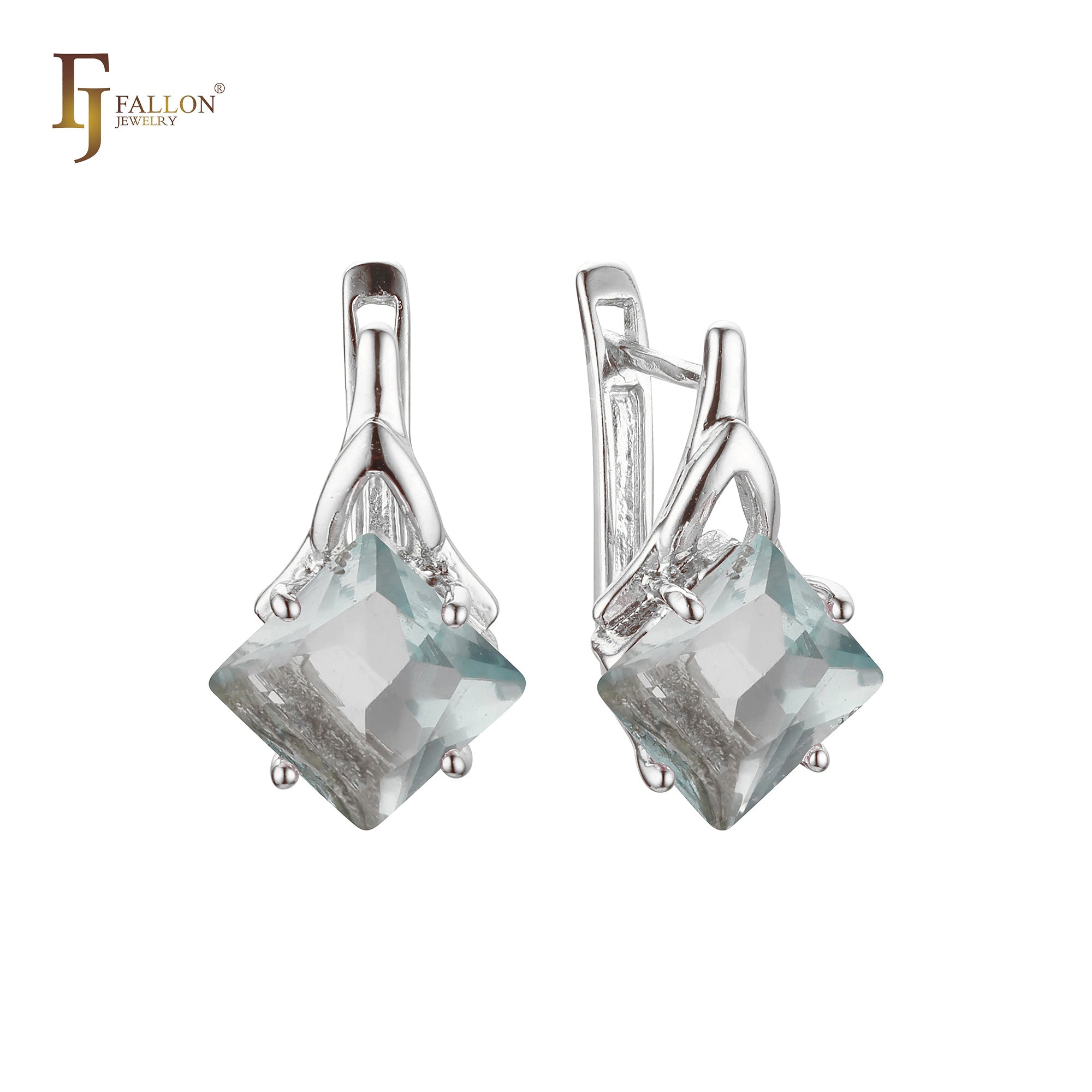 Aretes en Oro 14K, Oro Blanco, Baño en Oro Rosa colores