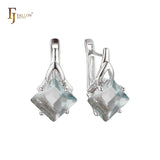 Aretes en Oro 14K, Oro Blanco, Baño en Oro Rosa colores