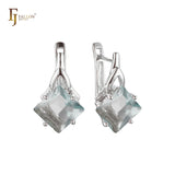 Aretes en Oro 14K, Oro Blanco, Baño en Oro Rosa colores