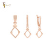 Conjunto de joyas de oro rosa 585 con colgante de rombo bajo rombo