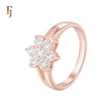 FLower of clusterwhite CZs Rose Gold Fashion Rings