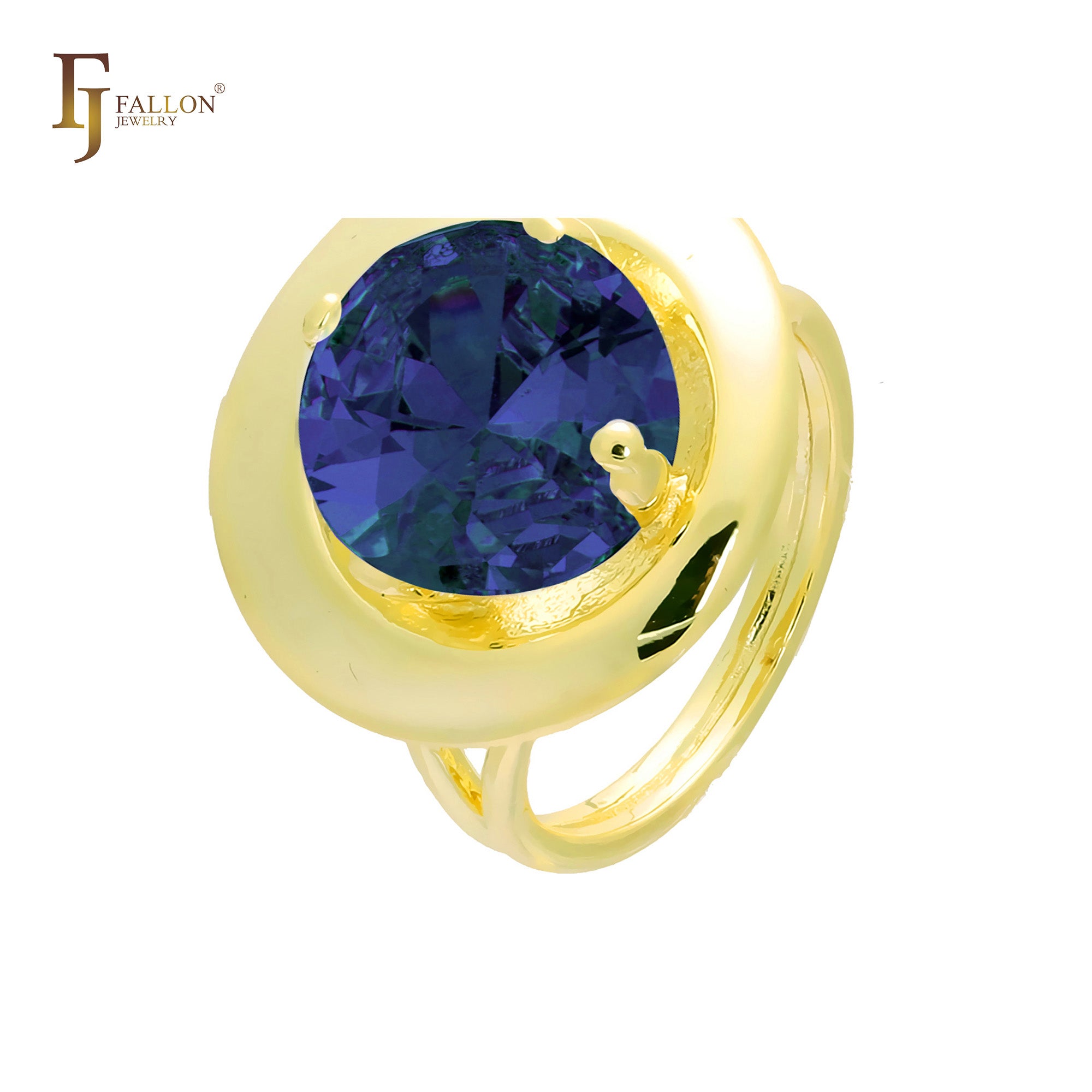 Широкие кольца-солитеры из 18-каратного золота, Жёлтое золото 585 пробы и покрытия из Красное золото 585 пробы