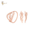 Elegante conjunto de joyas de filigrana trenzada en oro rosa con anillos