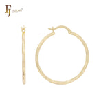 Aros de oro rosa de 14 quilates con textura de serpiente brillante