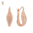 Decorative Russian Lock Earring Hooks – Rose Gold Plated Earring Clasps 8.2×25.3mm | Earring Findings by FJ Jewelry