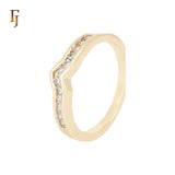 Cluster white CZs 14K Gold Wedding Set Rings