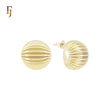 Semi-sphere Flower textured 14K Gold, Rose Gold Stud Earrings