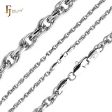 Цепочки Cable Rolo Rope с покрытием из белого золота, золота 14 карат, розового золота