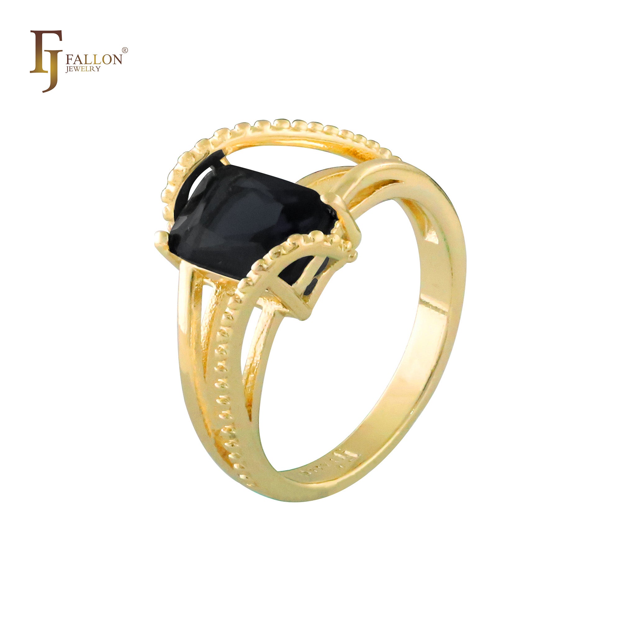 Anillos solitarios de oro rosa con circonitas coloridas
