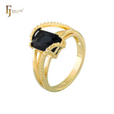 Anillos solitarios de oro rosa con circonitas coloridas