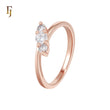 Triple white CZs Rose Gold Fahsion Rings