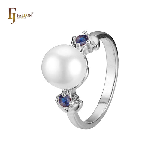 Solit?r-Perlenringe mit 2 Steinen in 14-kar?tigem Gold, Ros¨¦gold-Beschichtung