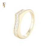 Cluster weiße Zirkonia 14 Karat Gold Ehering-Set