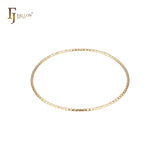 Texutured thin 14K Gold Bangle 1.6*65