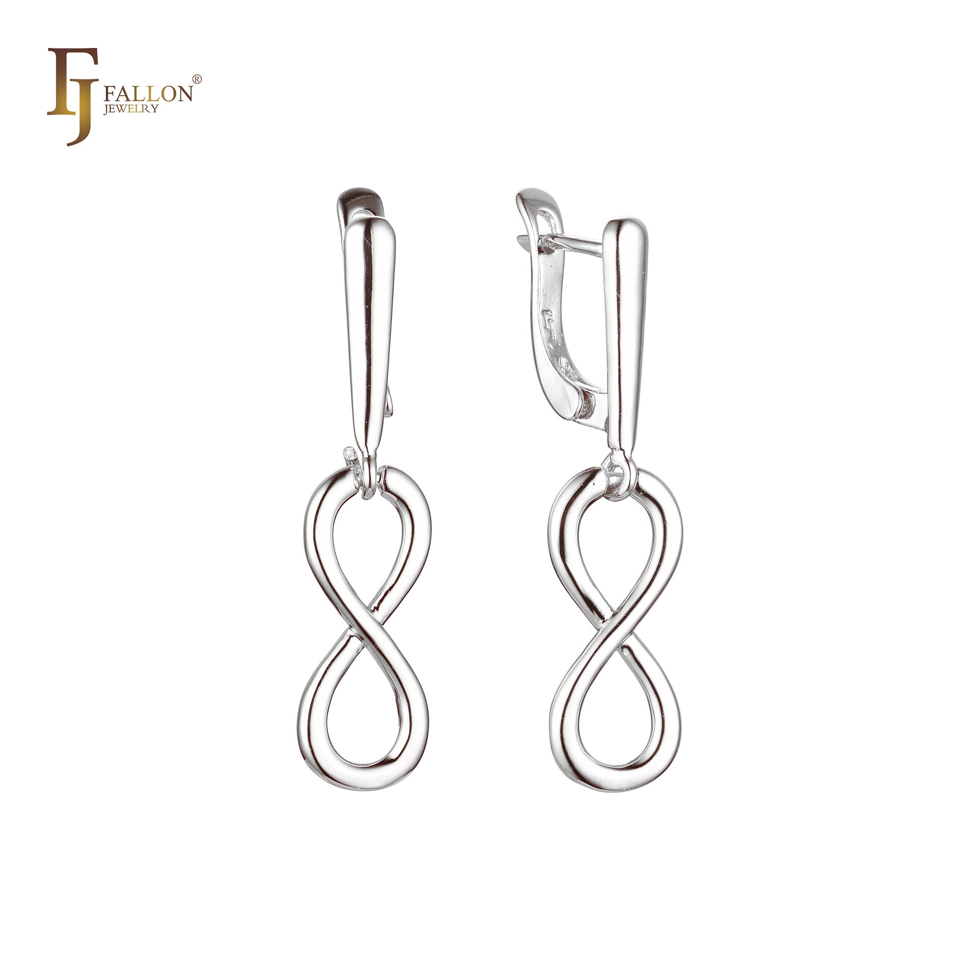 Pendientes Infinity 8 en Oro de 14K, baño de Oro Rosa colores