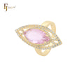 Кольца-солитер Maruquise Colorful CZ Halo White CZs 14K Gold Open Fashion