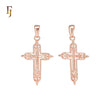Russian Orthodox Crucifix Cross Rose Gold Religious Pendant