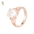 Solitaire Oval white CZ Rose Gold Fashion Rings