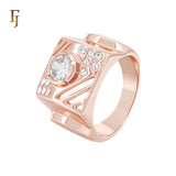 Geometric hollow signet Rose Gold Fashion Rings
