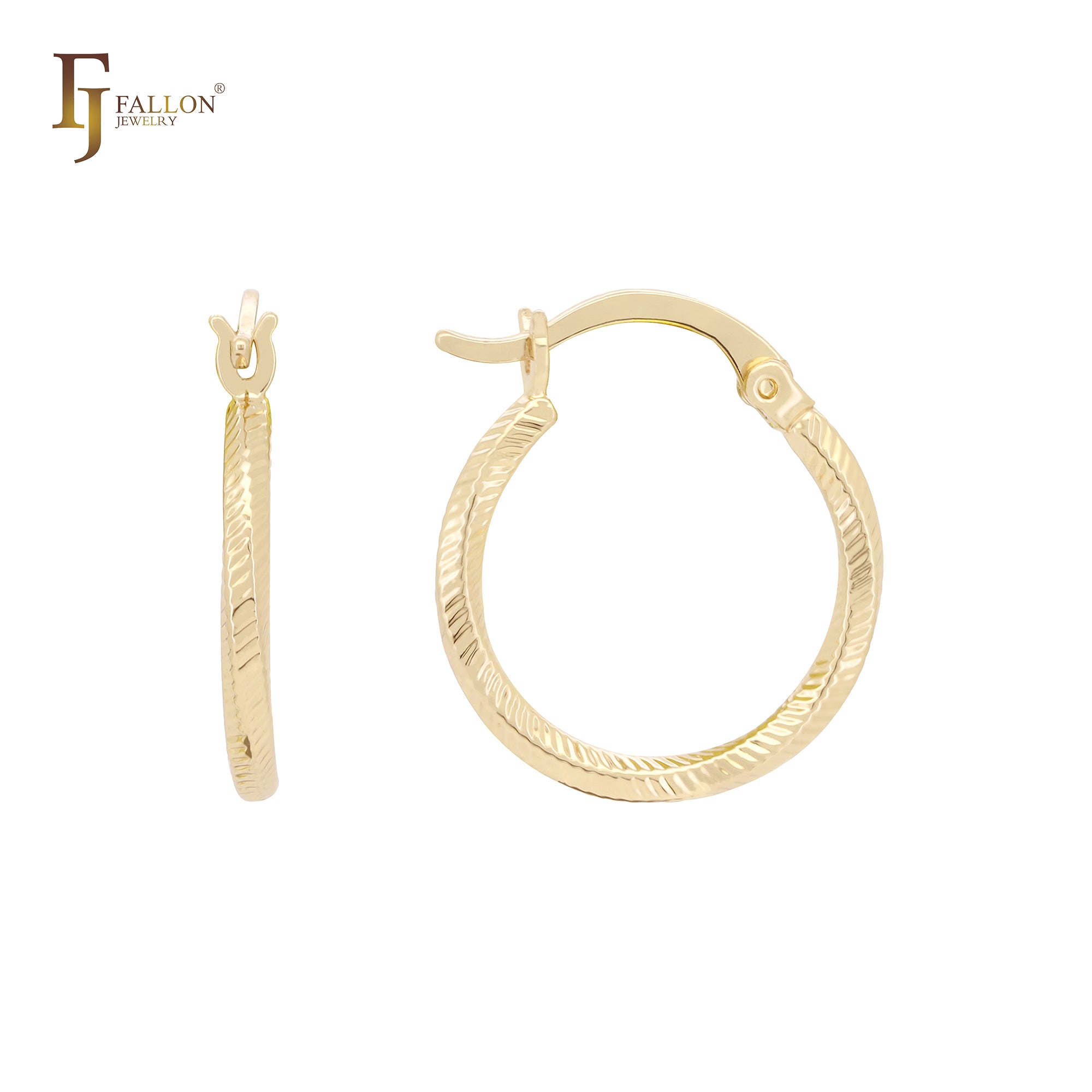 Aros de oro rosa de 14 quilates con textura de serpiente brillante
