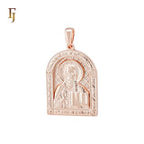 Russian Orthodox Religious Saint Nicholas Rose Gold Pendant
