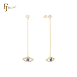 Серьги-гвоздики Eyes of Cluster CZs Drop из 14-каратного золота